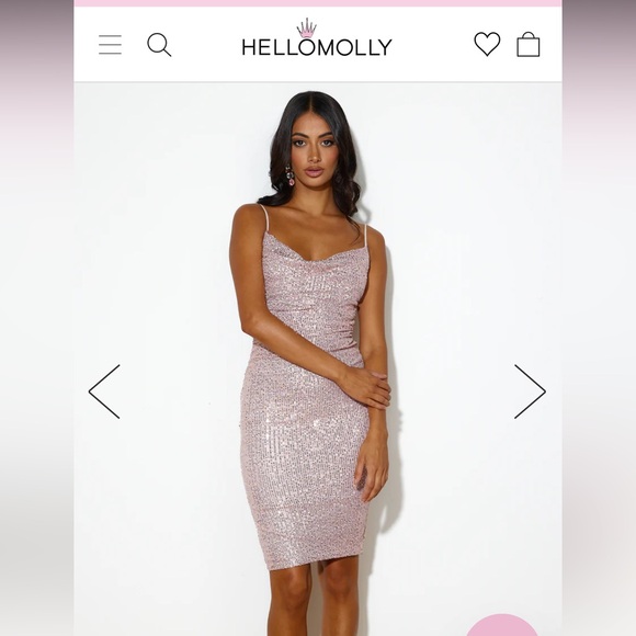 NWT Hello Molly Rose Gold sequins midi dress - Picture 5 of 7